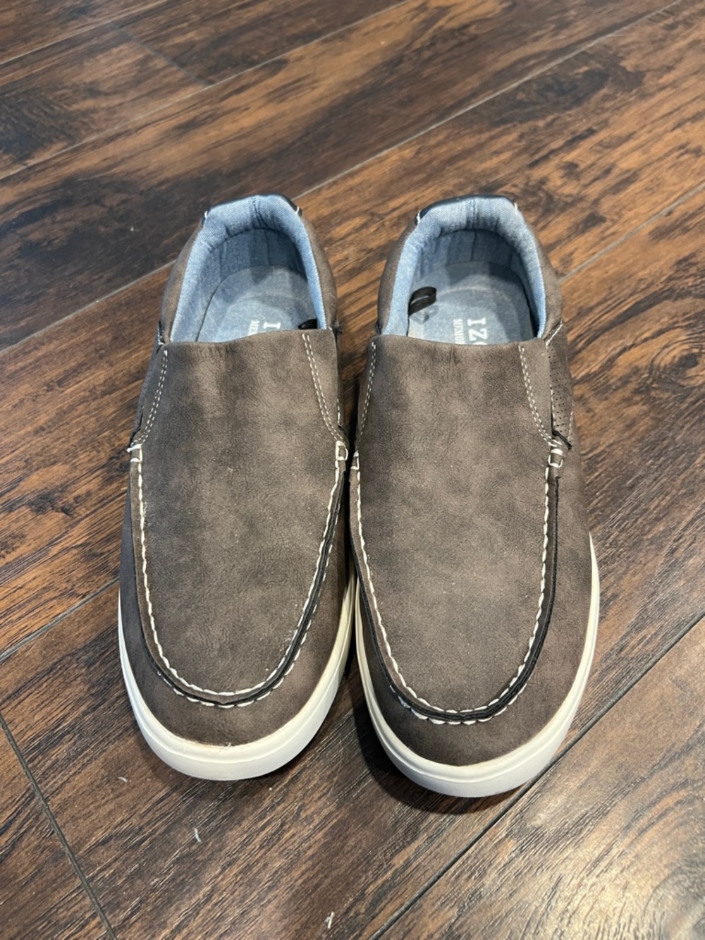 Izod Men's Brown Slip-On Suede Loafers